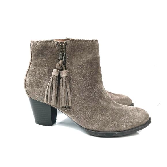 Vionic Madeline Bootie Taupe Suede Comfort Arch Support Zip Ankle Boots  Western - Picture 3 of 16